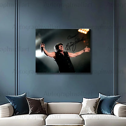 Brian Johnson Autographed Canvas Wall Art – Limited Edition Collectible