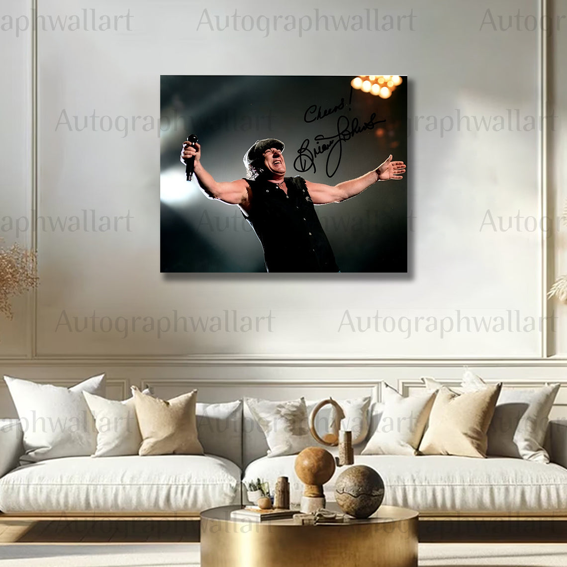 Brian Johnson Autographed Canvas Wall Art – Limited Edition Collectible