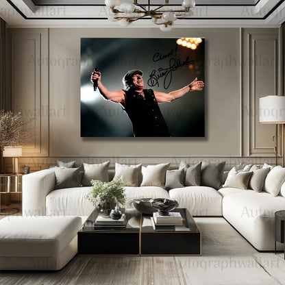 Brian Johnson Autographed Canvas Wall Art – Limited Edition Collectible